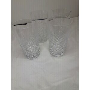Unbranded Highball Glasses Set of 4 Clear Excellent Diamond Cut Crystal Style